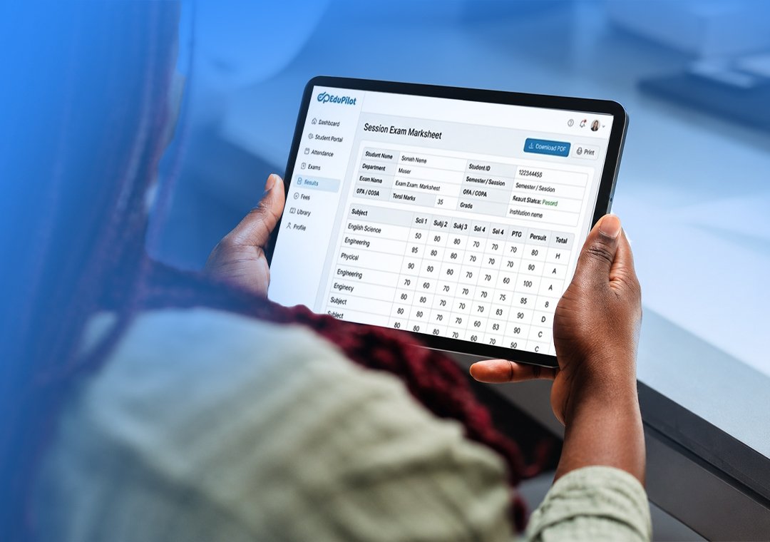 Exam results and marksheet processing in EduPilot