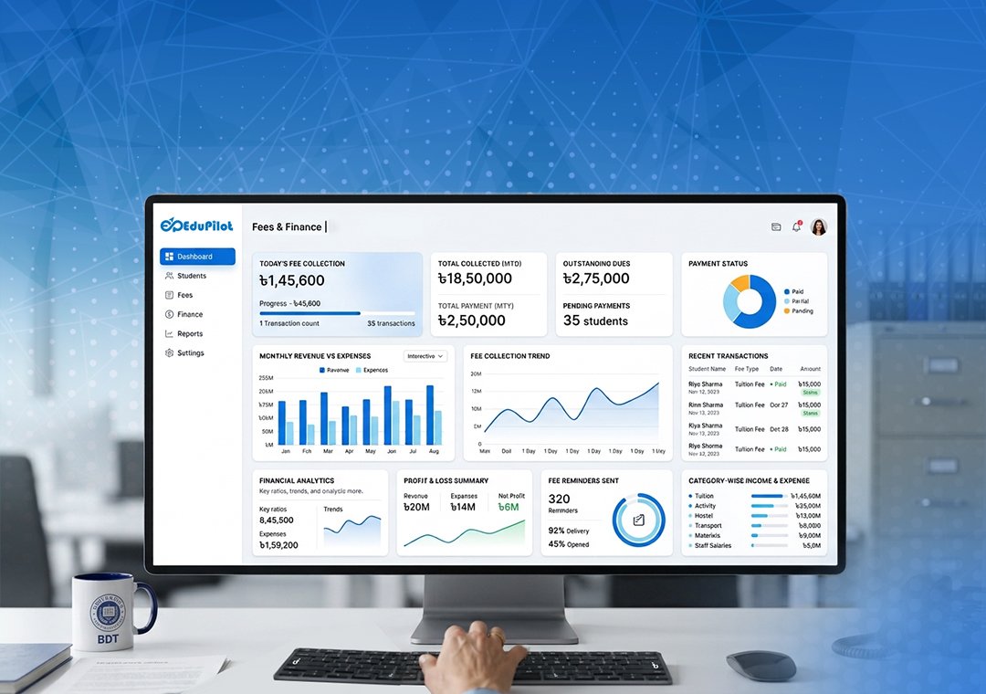 Fees collection dashboard in EduPilot